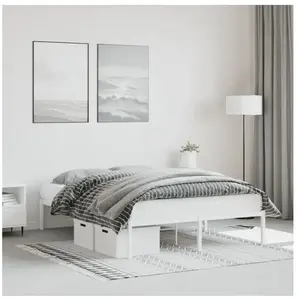 Non communiqué vidaXL Cadre de lit métal blanc 140x200 cm pas cher