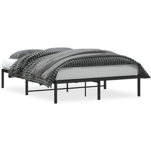 vidaXL Cadre de lit métal noir 140x190 cm pas cher