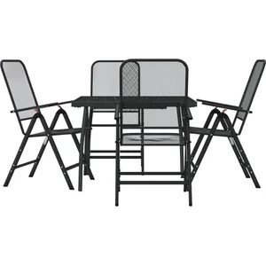 vidaXL Ensemble à manger de jardin 5 pcs anthracite métal maille pas cher