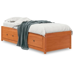 vidaXL Lit de jour cire marron 90x200 cm bois de pin massif pas cher