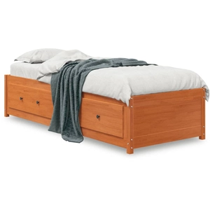 vidaXL Lit de jour cire marron 90x190 cm bois de pin massif pas cher