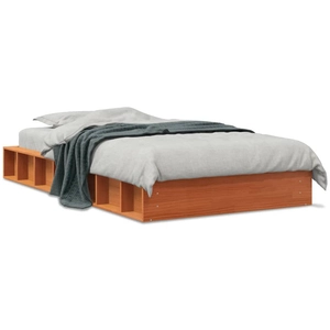 vidaXL Cadre de lit cire marron 90x200 cm bois de pin massif pas cher