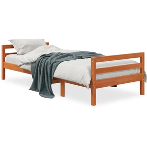 vidaXL Cadre de lit sans matelas cire marron 90x200 cm bois pin massif