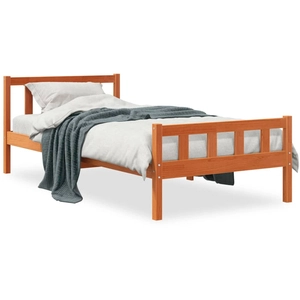 vidaXL Cadre de lit et tête de lit cire marron 150x200 cm bois de pin pas cher