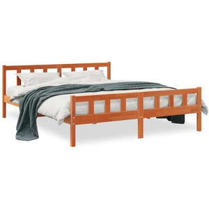 vidaXL Cadre de lit et tête de lit cire marron 160x200 cm bois de pin pas cher