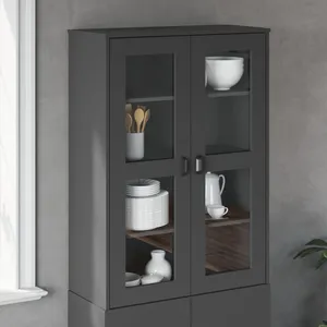 vidaXL Dessus pour buffet VIKEN gris anthracite bois de pin solide pas cher
