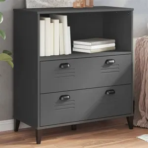 vidaXL Bibliothèque VIKEN gris anthracite 80x40x90 cm bois massif pin pas cher