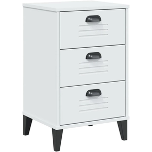 vidaXL Table de chevet VIKEN blanc bois de pin solide pas cher
