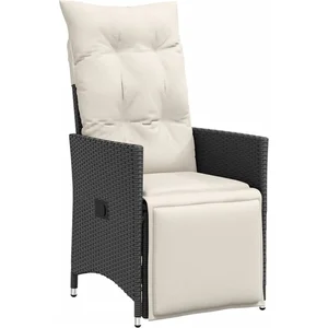 vidaXL Ensemble de bistro 3 pcs avec coussins noir résine tressée pas cher
