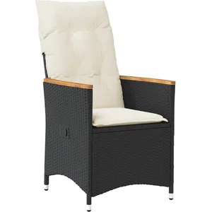 vidaXL Ensemble de bistro 3 pcs avec coussins noir résine tressée pas cher