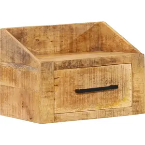 vidaXL Vidaxl Table De Nuit 40x30x30 Cm En Bois Brut De Manguier pas cher