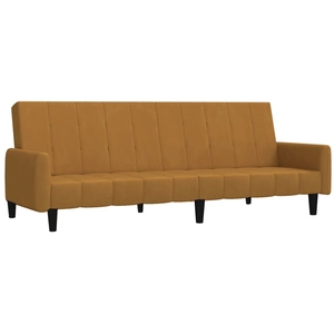vidaXL Canapé-lit à 2 places marron velours pas cher