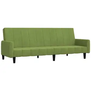 vidaXL Canapé-lit à 2 places vert clair velours pas cher