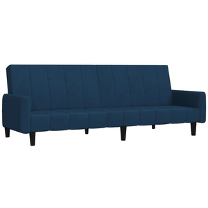 vidaXL Canapé-lit à 2 places Bleu Velours pas cher