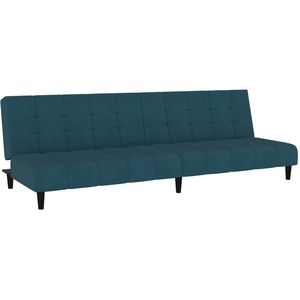 vidaXL Canapé-lit à 2 places Bleu Velours pas cher