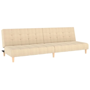 vidaXL Canapé-lit à 2 places crème tissu pas cher