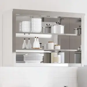 Comparateur de prix : vidaXL Armoire murale de cuisine avec étagères acier inoxydable