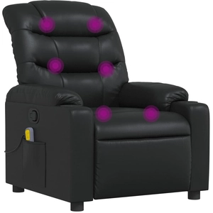 vidaXL Fauteuil de massage inclinable Noir Similicuir pas cher