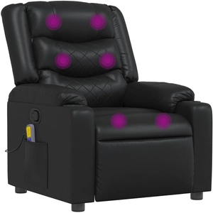 vidaXL Fauteuil de massage inclinable Noir Similicuir pas cher