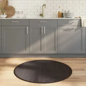 vidaXL Tapis rond marron foncé 100 cm bambou pas cher