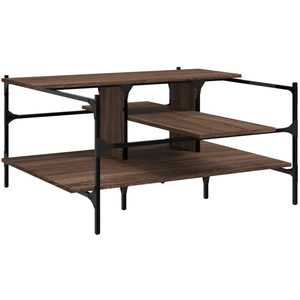 vidaXL Table basse chêne marron 100x100x48,5 cm bois d'ingénierie pas cher