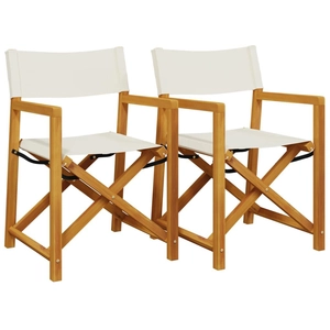 vidaXL Chaises de jardin pliables lot de 2 blanc crème tissu pas cher