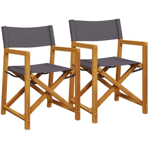 vidaXL Chaises pliables de jardin lot de 2 gris foncé tissu pas cher