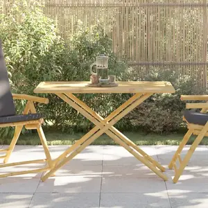 vidaXL Table de jardin pliable 110x55x75 cm bambou pas cher