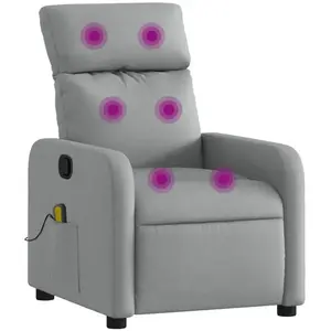 Comparateur de prix : vidaXL Fauteuil de massage inclinable Gris clair Tissu