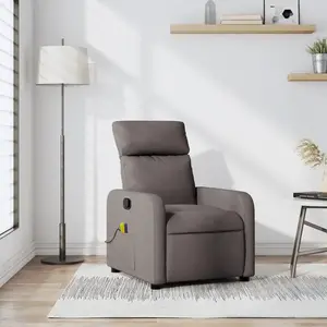 vidaXL Fauteuil de massage inclinable Taupe Tissu pas cher