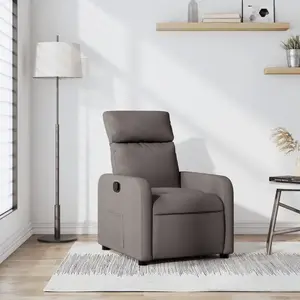 vidaXL Fauteuil inclinable Taupe Tissu pas cher