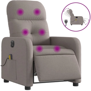 vidaXL Fauteuil de massage inclinable Taupe Tissu pas cher