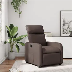 vidaXL Fauteuil inclinable Marron Similicuir pas cher
