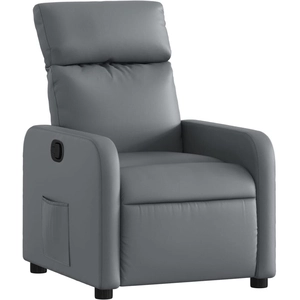 vidaXL Fauteuil inclinable Gris Similicuir pas cher