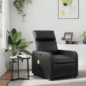 Comparateur de prix : vidaXL Fauteuil de massage inclinable Noir Similicuir