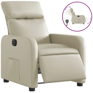 vidaXL Fauteuil inclinable Crème Similicuir pas cher