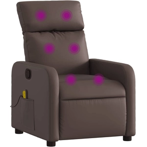 vidaXL Fauteuil de massage inclinable Marron Similicuir pas cher