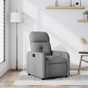 Comparateur de prix : vidaXL Fauteuil inclinable Gris clair Tissu