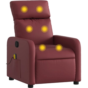 vidaXL Fauteuil de massage inclinable Rouge bordeaux Similicuir pas cher