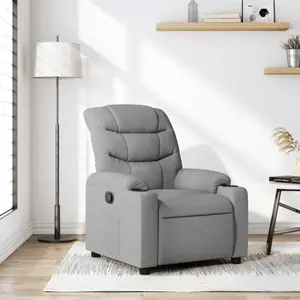 vidaXL Fauteuil inclinable Gris clair Tissu pas cher