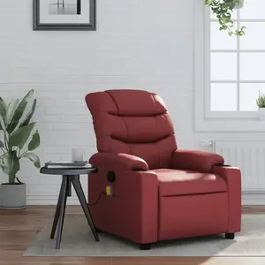 vidaXL Fauteuil de massage inclinable Rouge bordeaux Similicuir pas cher