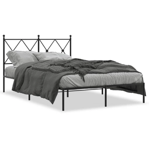 vidaXL Cadre de lit métal avec tête de lit noir 120x200 cm pas cher