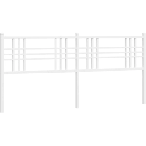 vidaXL Tête de lit métal blanc 193 cm pas cher