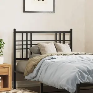 vidaXL Tête de lit métal noir 100 cm pas cher