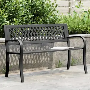 Comparateur de prix : vidaXL Banc de jardin Noir 120 cm Acier
