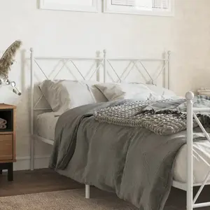 vidaXL Tête de lit métal blanc 120 cm pas cher
