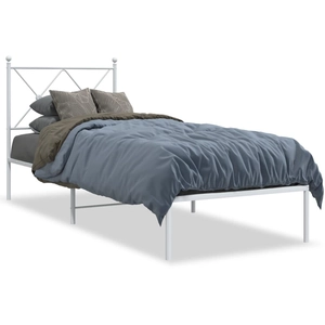 Comparateur de prix : vidaXL Cadre de lit métal sans matelas avec tête de lit blanc 75x190cm