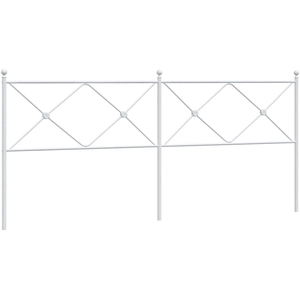vidaXL Tête de lit métal blanc 200 cm pas cher