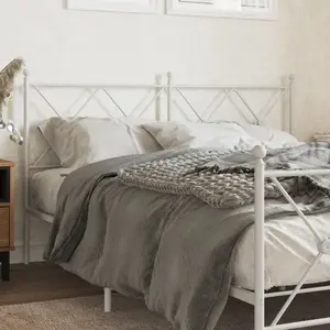 vidaXL Tête de lit métal blanc 160 cm pas cher