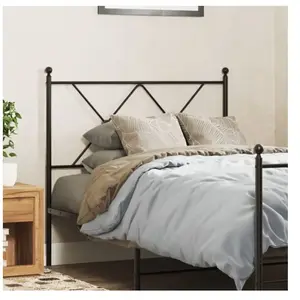 vidaXL Tête de lit métal noir 90 cm pas cher